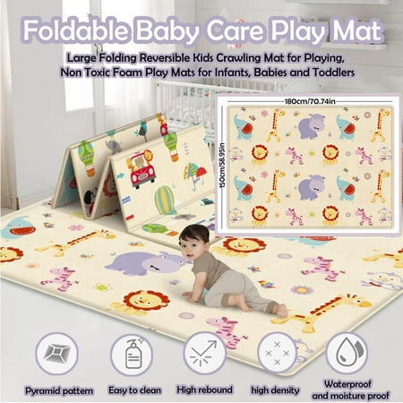 Large Foldable Double-sided Child Crawling Mat For Baby Non-toxic Game (Best Crawling Mats For Babies)