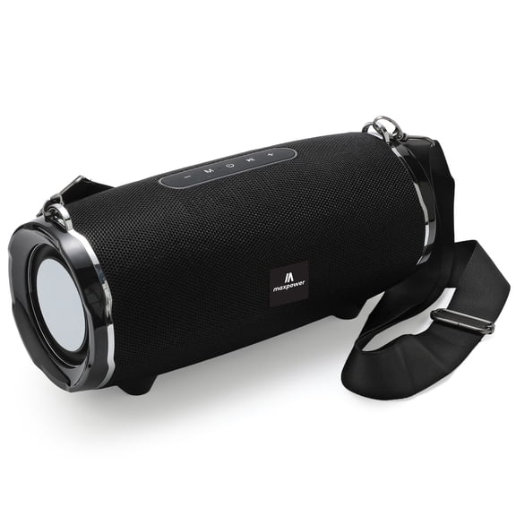 Max Power Encore Portable Outdoor Bluetooth Speaker with Strap, Bluetooth 5.3, Black