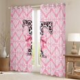 thumbnail image 2 of Homewish Leopard Print Letter Blackout Curtains Set of 2 (52x84 Each), Ribbon Monogrammed T Window Curtains, Hippie Mandala Damask Curtains and Drapes, Black Out Curtains Decor, 2 of 6