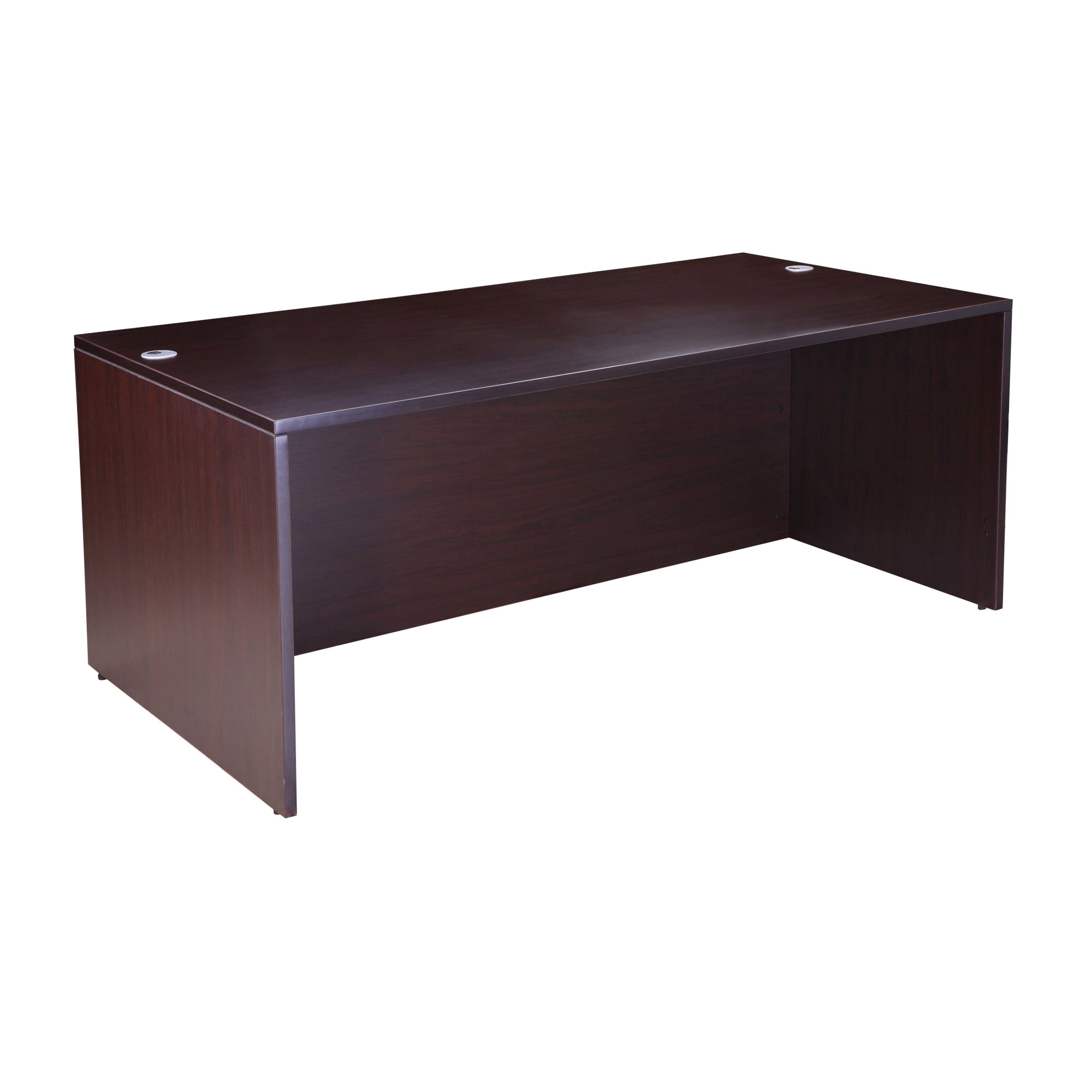 Boss Office Products Mocha 71 inch Executive L-Shape Corner Desk with File Storage Pedestal