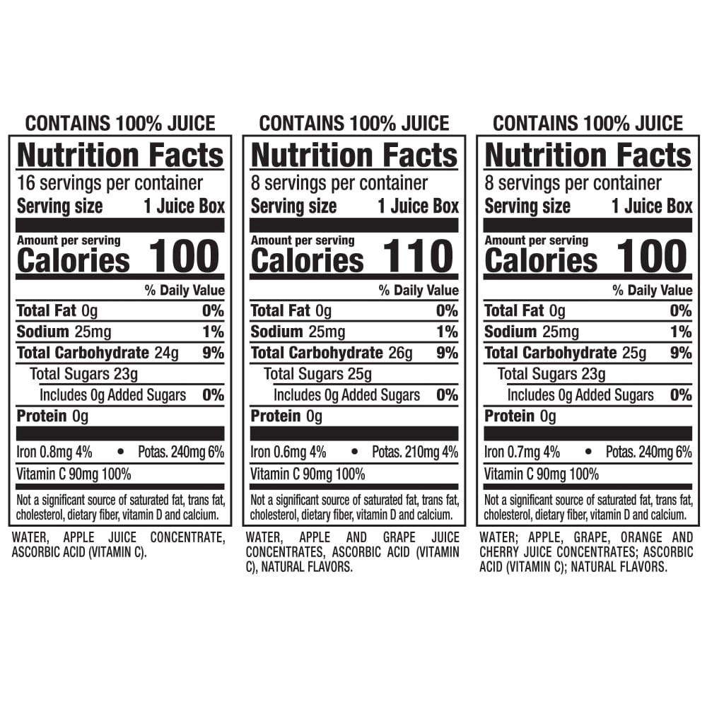 Mott’s Apple Juice Variety Pack 32 ct / 6.75 oz - 3 Pack