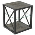 thumbnail image 3 of Tcbosik Modern Side Table, 3-Tier End Table with Glass Shelf, Small Nightstand for Bedroom, Living Room, Easy Assembly, Rustic Wood Color, 3 of 9