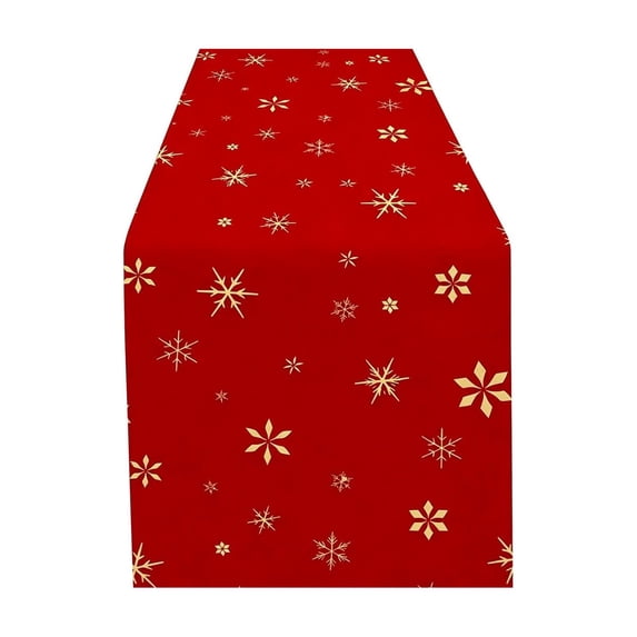 Christmas Table Runner Christmas Party Decorations Linen Natural Woven Texture Washable & Foldable for Home Dining Table Party Venue Display Counter by MPOISVA