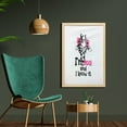 thumbnail image 2 of Giraffe Wall Art with Frame, Funny Animal in Pinkish Tones Glasses Whimsical Typography Fashion Image, Printed Fabric Poster for Bathroom Living Room, 23" x 35", White Black and Pink, by Ambesonne, 2 of 2