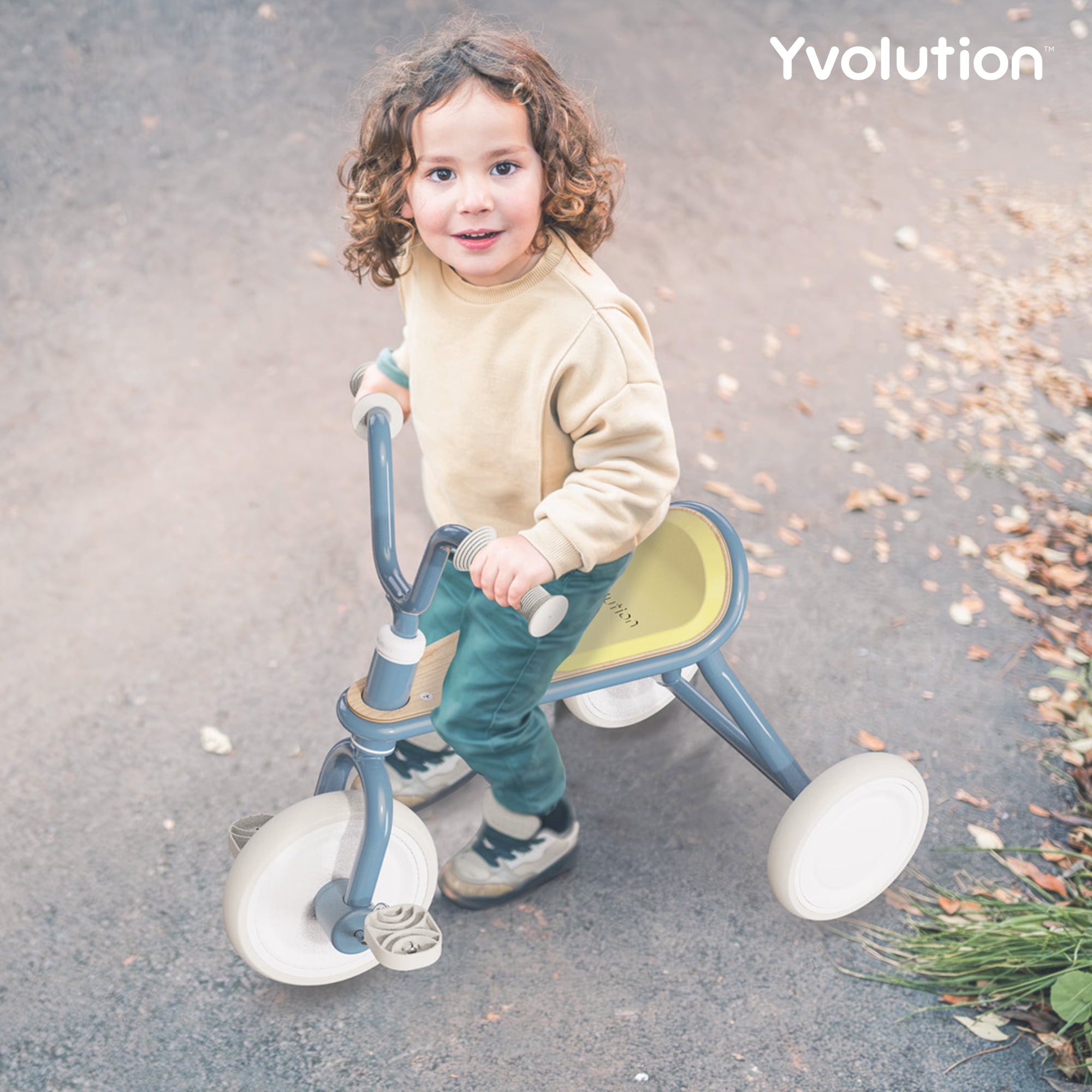 Yvolution Kids Tricycle, Classic Trike, Vintage Design, 18 Months to 3 Years Old, Blue