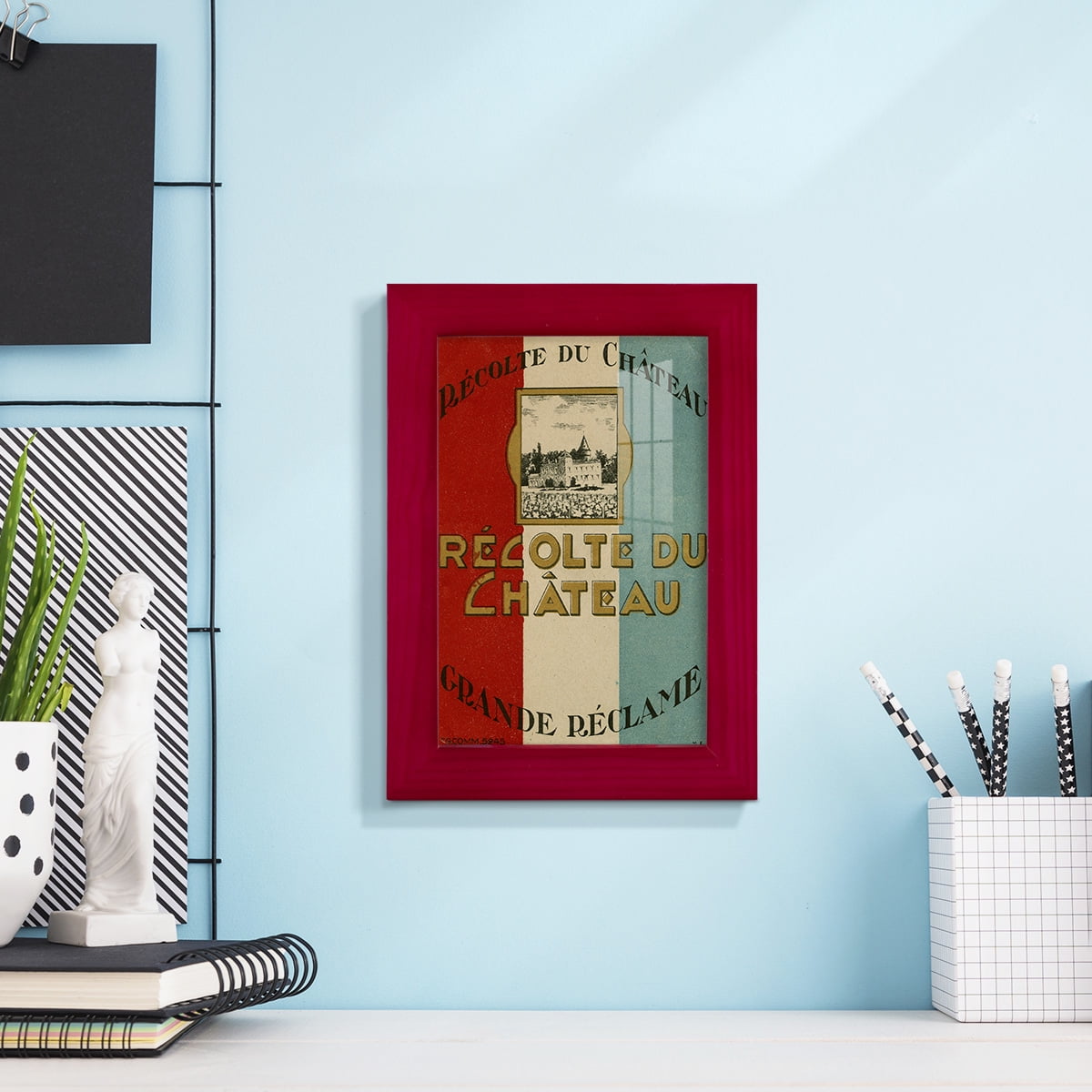 Recolte Du Chateau -Framed Print w/glass-Cherry Red