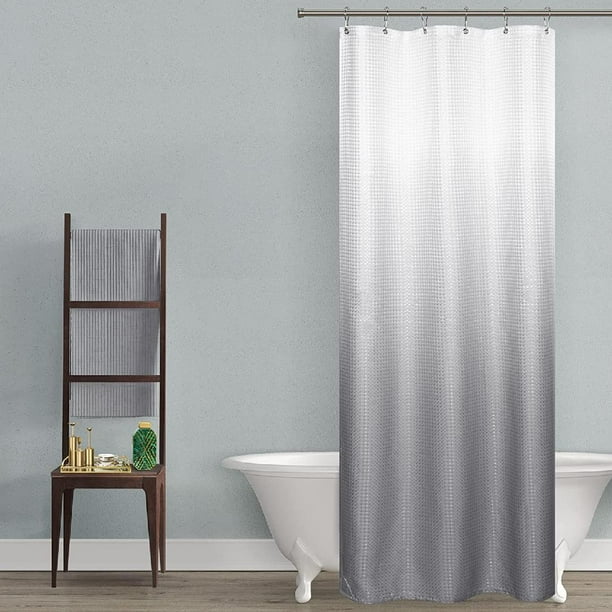 Silver Grey Hotel Style Shower Curtain Small Size Luxury Ombre