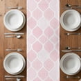 thumbnail image 4 of Table Runner 70 Inches Long for Kitchen Dining, Pink Geometric Dresser Scarf Farmhouse, Dining Table Decorations for Wedding/Parties, Morocco Modern Simple Abstract Aesthetic 13 x 70 In, 4 of 8