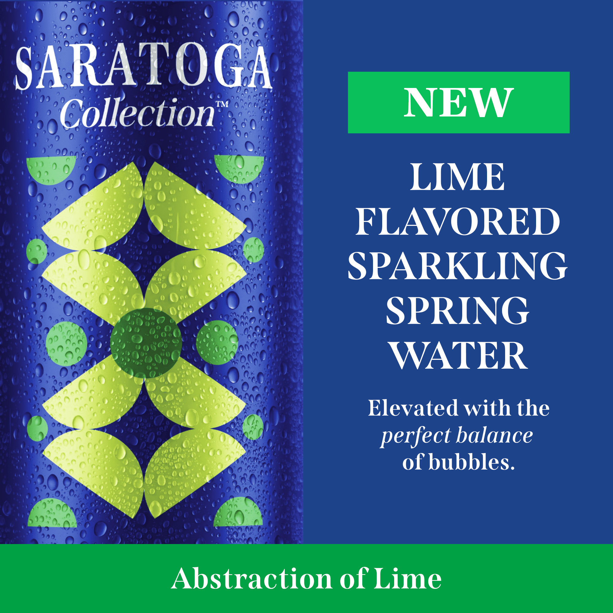 Saratoga Collection, Lime Flavored Sparkling Water, Abstraction of Lime, 12 fl oz, 6-pack Cans