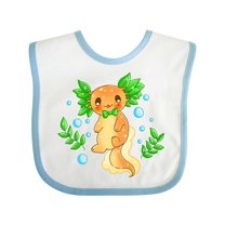 Inktastic Cute Orange and Green Axolotl Boys or Girls Baby Bib