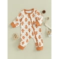 thumbnail image 3 of Cenuakty Baby Jumpsuit, Long Sleeve Crew Neck Gingerbread Man Print Christmas Romper Clothes for Girls Boys, 3 of 9