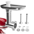 thumbnail image 1 of ZHAOCHENG Accesorios para picadora de carne KitchenAid, picadora de carne KitchenAid para procesador de alimentos, con 3 placas de molienda y 2 tubos de relleno para picadora de carne KitchenAid Artis, 1 of 5