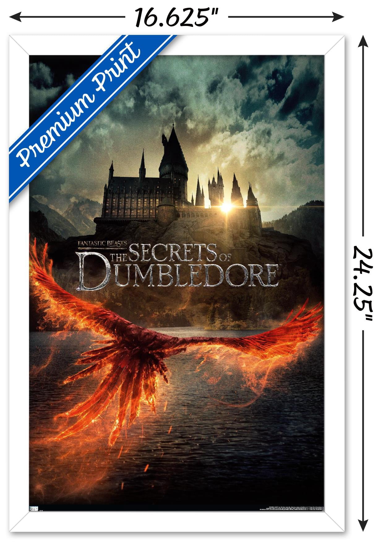 Fantastic Beasts: The Secrets of Dumbledore - Teaser One-Sheet Wall Poster, 14.725" x 22.375" Framed