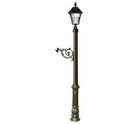 Lewiston Post System Only with Bayview Solar Lamp, support bracket and ornate base , Bronze