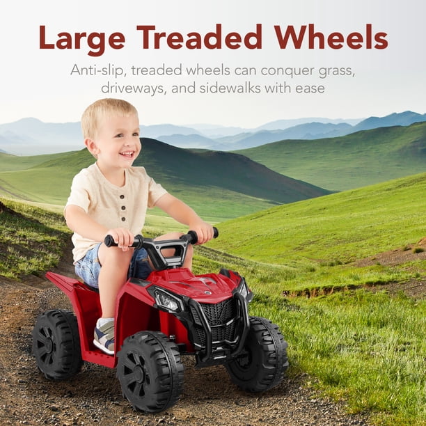 Kids Ride-On 4-Wheeler Quad ATV for Indoor Playgrounds - Red