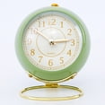 thumbnail image 1 of Reloj de metal de estilo europeo, ingenioso, silencioso, redondo, electrónico, de cuarzo, para niños, para sala de estar, dormitorio, color verde., 1 of 5
