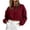 Wine, variant on Women's Solid Cropped Crewneck Sweatshirt Oversized Loose Long Sleeve Fleece Pullover Loungewear Tops XXL