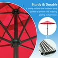 thumbnail image 4 of Abble 7.5ft Patio Umbrella with Crank Handle Outdoor Market Umbrella with 6 Sturdy Umbrella Ribs Waterproof for Garden Deck Backyard Pool, Red, 4 of 7