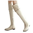 thumbnail image 6 of jsaierl Women's Boots Long Boots Knight Boots Round Head High Belt Buckle Flat Boots, 6 of 6