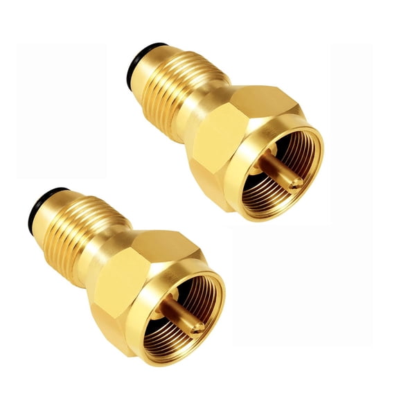 Emlimny 2 Pack Hooshing Propane Refill Adapter Kit, Universal 1 lb Tank to Disposable Cylinder Coupler, Gas Transfer Tool for Camping Stove Grill Heater