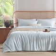 thumbnail image 6 of 3 Pieces Gingham Comforter Set Modern Style Blue Plaid Full Comforter Set 100% Washed Microfiber Boho Comforter Farmhouse Gingham Plaid Bedding Set, 6 of 6