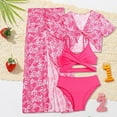 thumbnail image 2 of LRen Toddler Swimsuit Girl 2t 3 Piece Ruffle Beachwear for Girls Cute Funny Summer Rash Guard Tankini Swimsuits Girl Beach Swimwear Tankini Beach Swimwear Set, 2 of 6