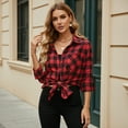 thumbnail image 6 of Flannel Shirts for Women Casual Plaid Womens Tops Long Sleeve Button Down Shirts, 6 of 8
