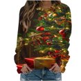 thumbnail image 2 of WXLWZYWL Womens Christmas Sweatshirts Cute Xmas Ugly 3D Graphic Print Sweaters Oversized Long Sleeve Round Neck Pullover Tops, 2 of 4