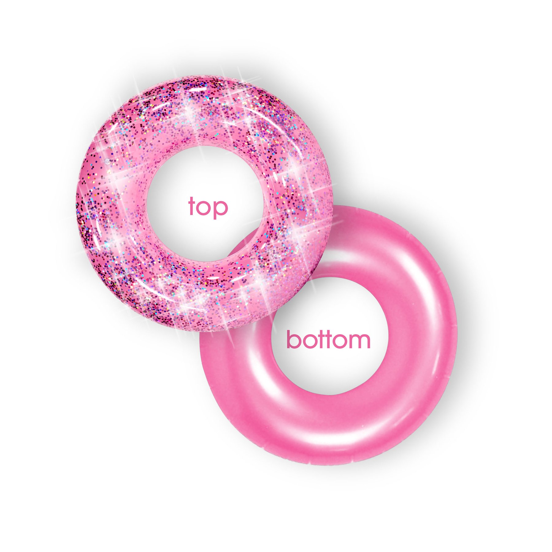 Pink Glitter Swim Ring - Large for The Pool Beach or Lake for Kids and Adults, 36 in - image 2 of 6