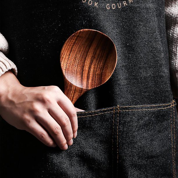 Cucharas de madera Paleta de arroz de madera Estilo japonés Cuchara para servir Cuchara para cocinar Leche Cuchara para cocinar Mezclar Revolver Miel Té Soda Dess LingWen 8390614192348