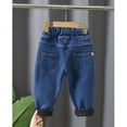thumbnail image 7 of Girls Winter Jeans Toddler Baby Fleece Lined Pants Thicken Elastic Waist Cute Printed Casual Jean Trousers, Blue, 6 Years, 7 of 7