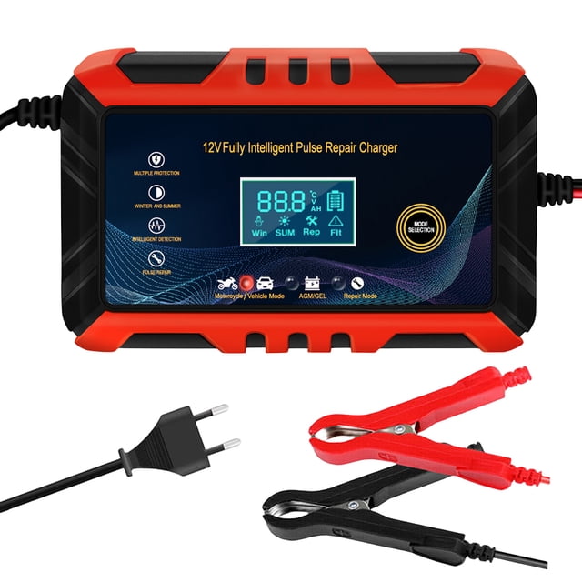 Cargador de reparación de batería Cargador de reparación de pulso inteligente 12V 6A Pantalla LCD