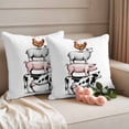 thumbnail image 2 of Farm Animals Pillow Covers 2 Pack Cow Pig Chickens Countryside White Background Pillowcase Waterproof Outdoor Throw Pillow Cover for Patio Garden Square Cushion 20”x20”, 2 of 9