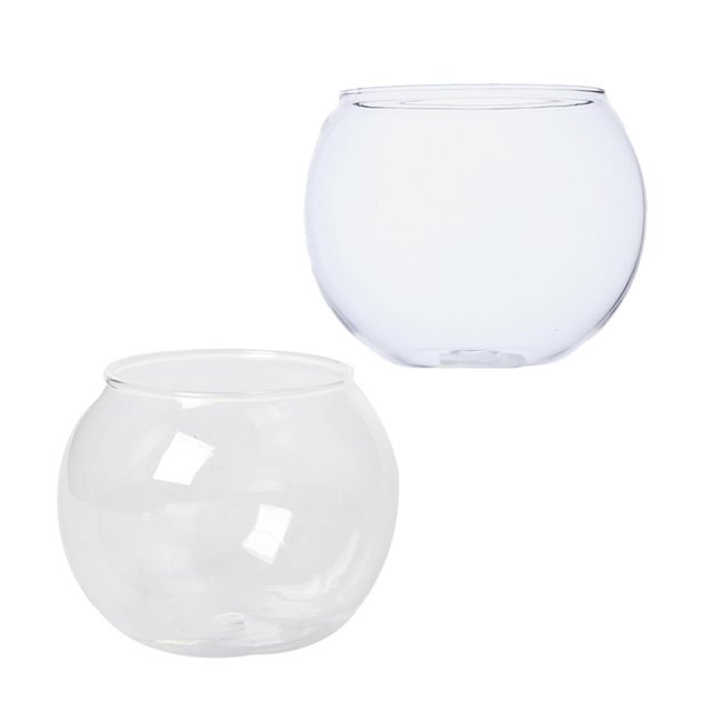 2 Piezas De Tazón De Burbujas De Cristal Floreros De Florero Pecera Tazón Plantas Terrario Contenedor Soledad Tazón de fuente de ensalada redonda