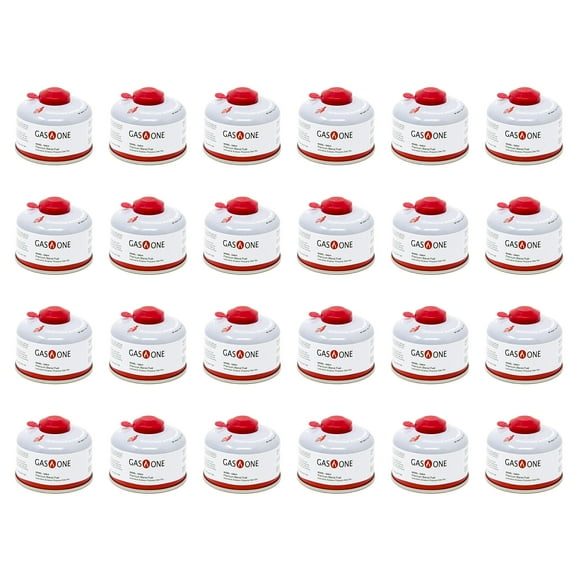 Gas One Isobutane Fuel Canister Camping Fuel Premium Blend 100g 3.53oz for Camp Stove and Isobutane Appliances (24 pc)