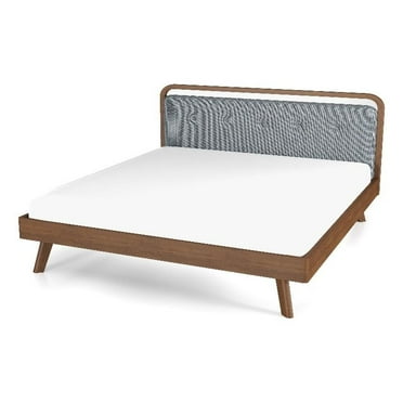 Ashcroft Destiny Fabric Upholstered King Platform Bed in Gray