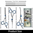 thumbnail image 2 of ZOUYUE Dog Grooming Scissors with Safety Round Tips, Heavy Duty Titanium Pet Grooming Trimmer Kit, Professional Thinning Shears, Curved Scissors with Comb for Dogs and Cats (Set of 4), 2 of 7