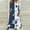 Blue, variant on Women Fashion Summer Casual Short Sleeve V-Neck Printing Dress Loose Dress