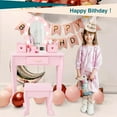 thumbnail image 5 of QinaQin Tocador infantil con espejo y luz, mesa de maquillaje con banco para niñas, juego de madera para juego simbólico, ideal para edades de 4 a 9 años, 5 of 5