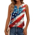thumbnail image 5 of 250th Anniversary Tank Tops for Women 2026 - Patriotic Distressed USA Flag Button Neck Sleeveless Tees - 1776-2026 Star Spangled Graphic Tops Sky Blue M, 5 of 6
