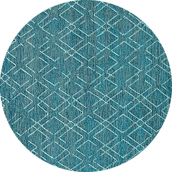 Ahgly Company Indoor Round Solid Light Blue Modern Area Rugs, 6' Round