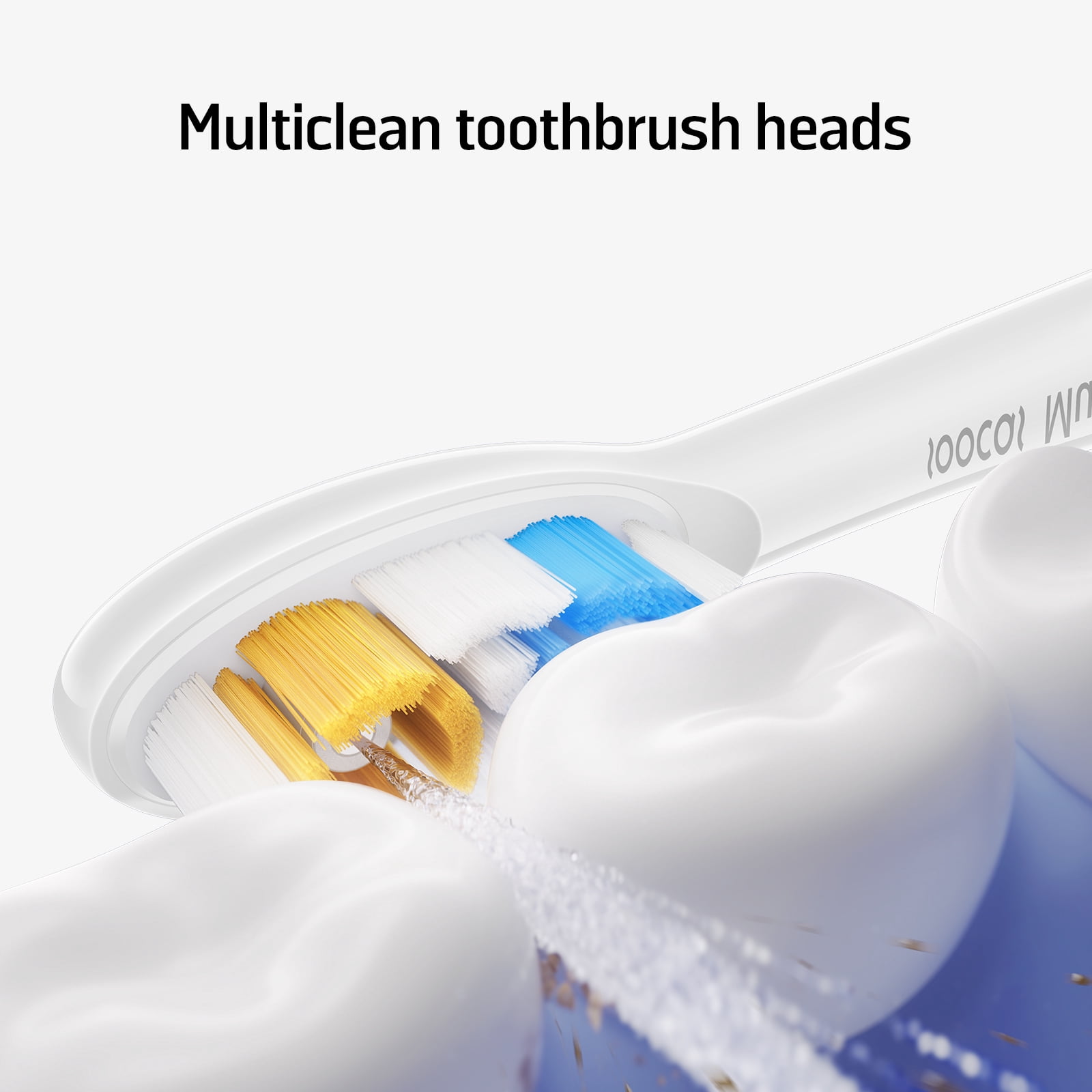 Soocas NEOS II Multiclean Electric Toothbrush Replacement Heads, 2 Brush Heads, Pearl White