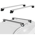 thumbnail image 1 of COWVIE 47 Inch Aluminum Roof Rack Cross Bars for Raised Side Rails, Adjustable Cargo Bars with Keyed Locks, Hold 198 LBS, Silver, 1 of 4