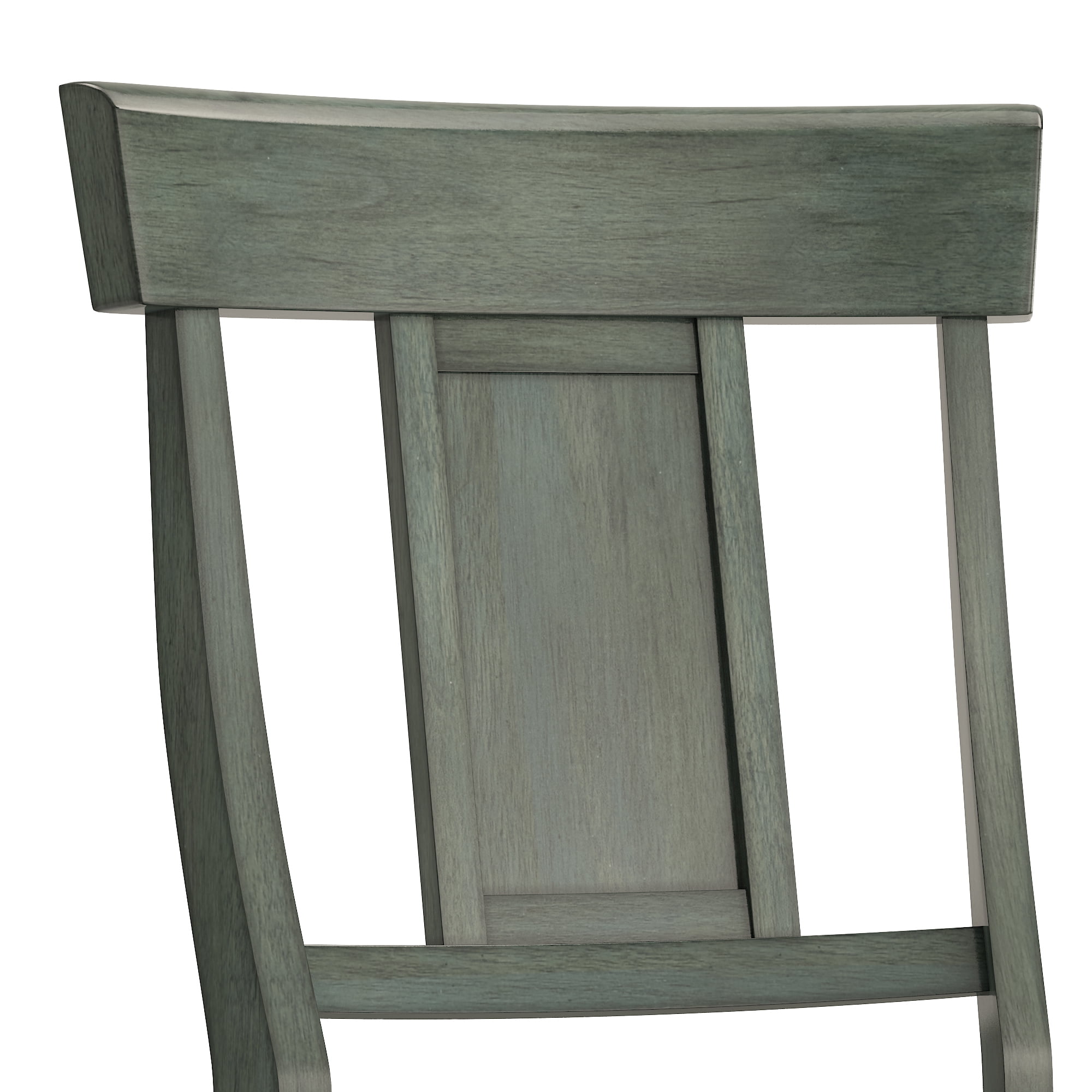 Weston Home Farmhouse Vintage Panel Back Solid Wood Counter Height Chair, Set of 2, Antique Sage