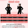 thumbnail image 4 of Alaiyaky Onesie Adult Black Cat Onesie Pajamas for Adults Halloween Cat Costume Cosplay One-Piece Sleepwear Christmas Sleepwear, 4 of 7