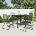 thumbnail image 1 of vidaXL 5 Piece Garden Dining Set Black PVC Rattan, 1 of 5
