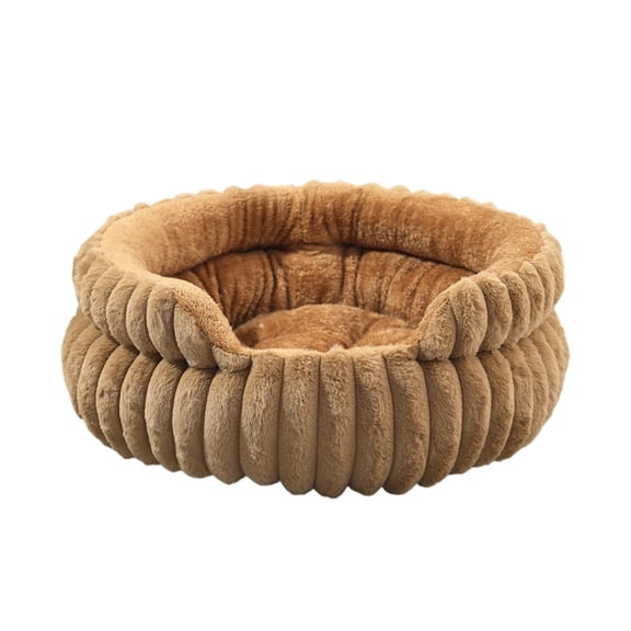 Zhuke Removable Round Pet Bed, Cozy Plush Donut Bed with Side Opening, Washable Calming Nest for Small Dogs & Cats
