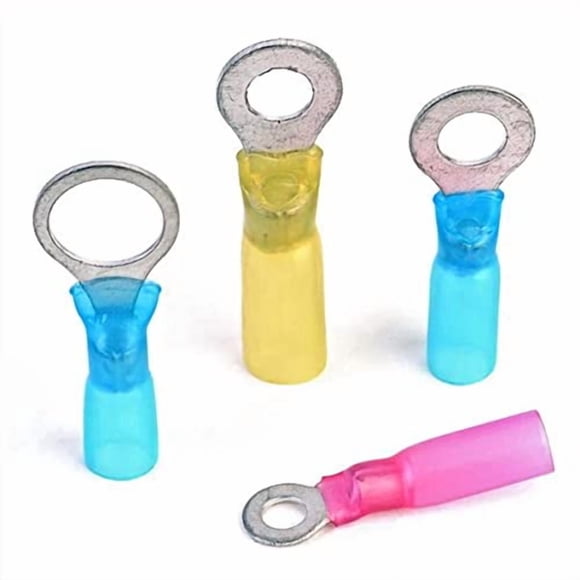 Electriduct Heat Shrink Ring Terminals with Adhesive Liner 16-14AWG (Blue) | Ring Size: #8 Screw - 25 Pieces