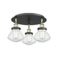 thumbnail image 2 of Innovations Lighting  Olean - 3 Light 18" Flush Mount Black Antique Brass/Seedy, 2 of 5