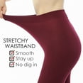 thumbnail image 2 of G&Y 2 Pairs Fleece Lined Tights for Women - 100D Opaque Warm Winter Pantyhose, Burgundy M, 2 of 6